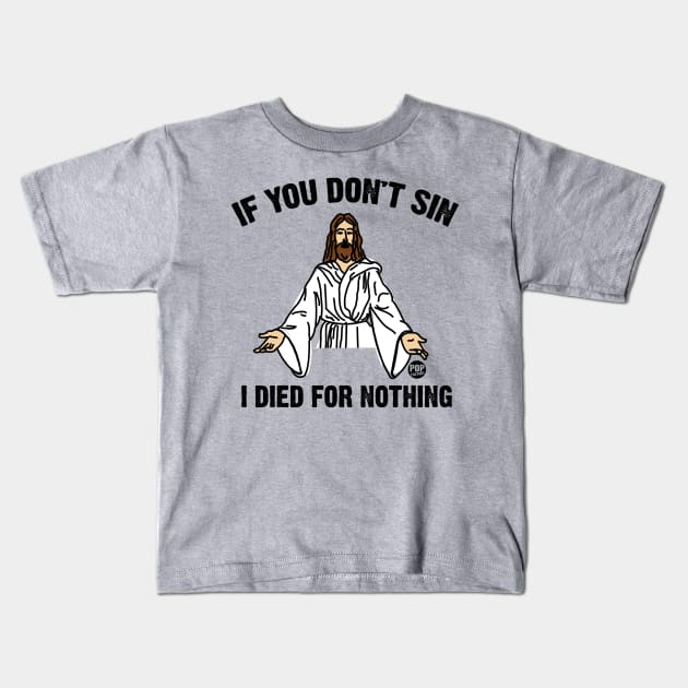 jesus sin Kids T-Shirt by toddgoldmanart